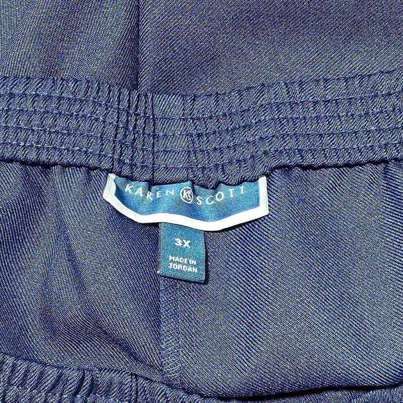 Karen Scott Elastic Pull On Straight Leg Pants 3x - Picture 10 of 11